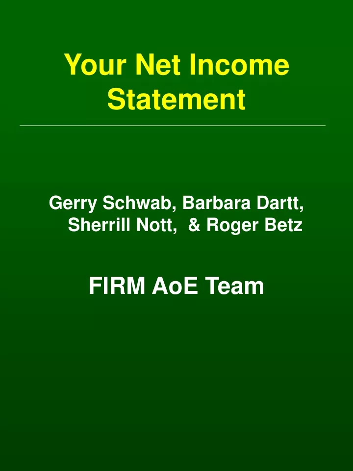 your net income statement