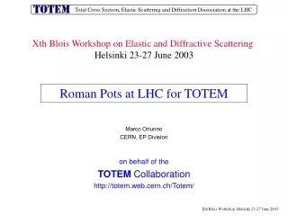 Roman Pots at LHC for TOTEM