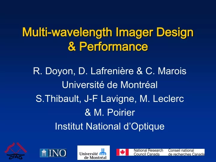 multi wavelength imager design performance