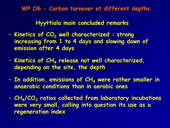 wp o6 carbon turnover at different depths