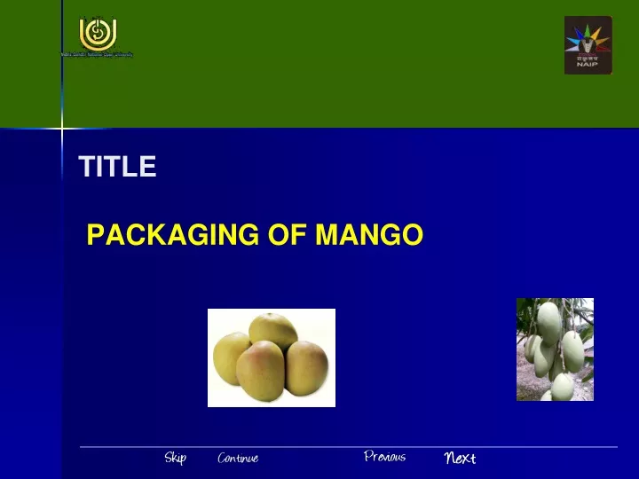 title packaging of mango