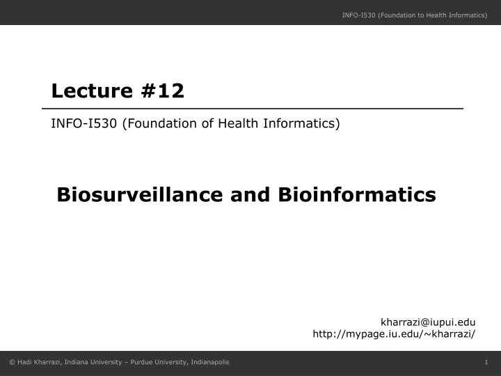 info i530 foundation of health informatics