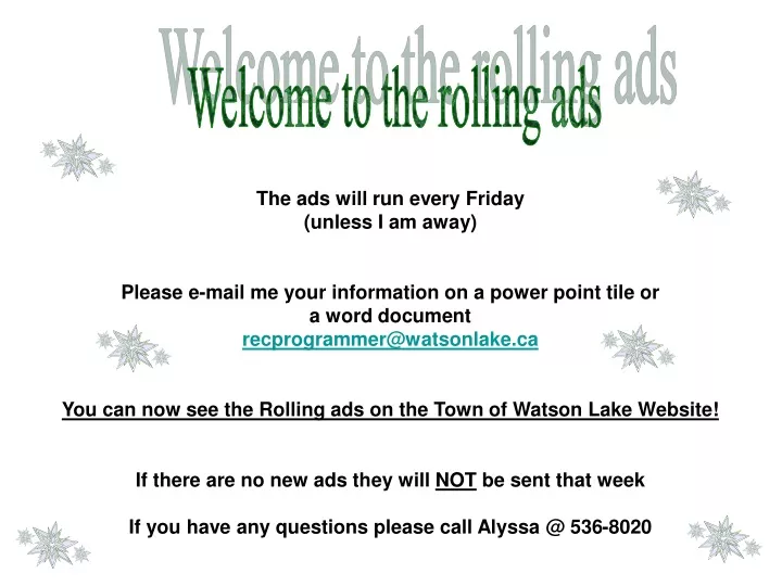 welcome to the rolling ads