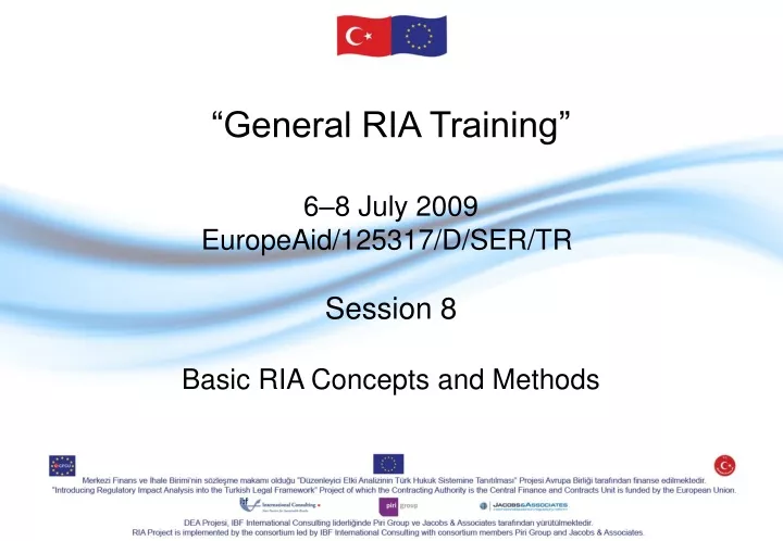 general ria training 6 8 july 2009 europeaid