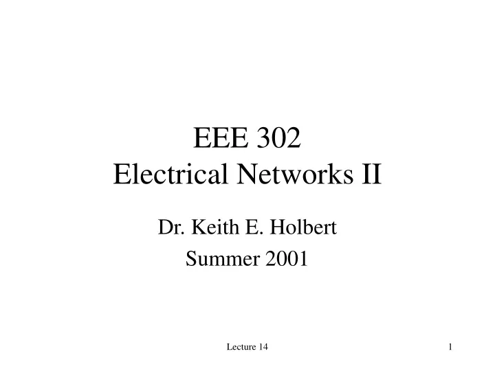 eee 302 electrical networks ii