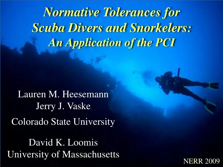 normative tolerances for scuba divers