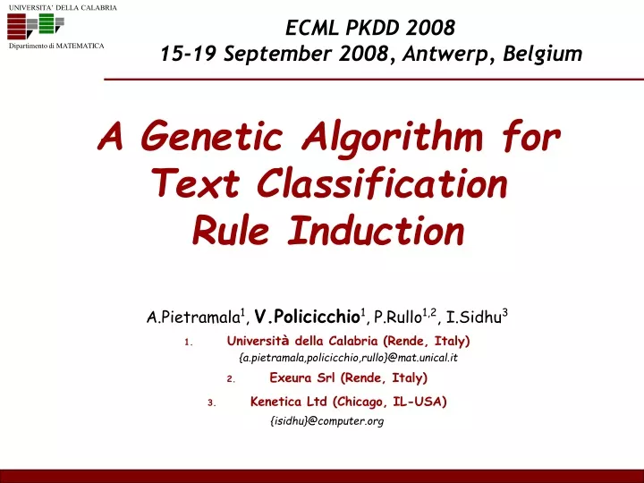 a genetic algorithm for text classification rule induction