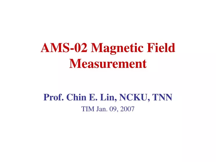 ams 02 magnetic field measurement