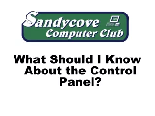What Should I Know About the Control Panel?