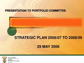STRATEGIC PLAN 2006/07 TO 2008/09 29 MAY 2006