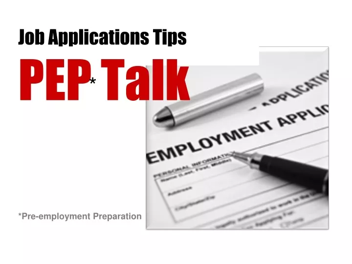 job applications tips pep talk