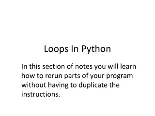 Loops In Python