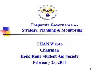 Corporate Governance ---            Strategy, Planning &amp; Monitoring