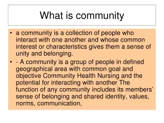 What is community