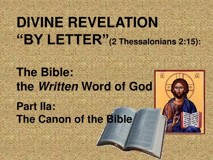 divine revelation by letter 2 thessalonians