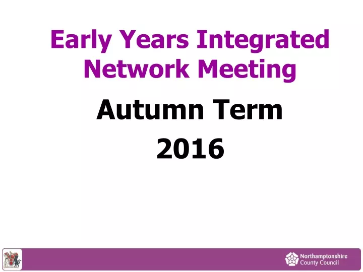early years integrated network meeting