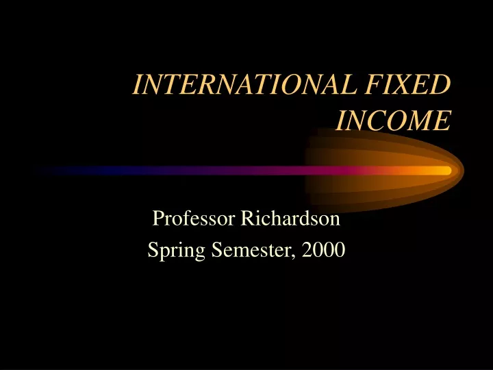 international fixed income