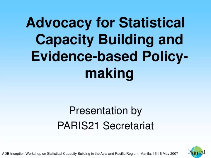 advocacy for statistical capacity building
