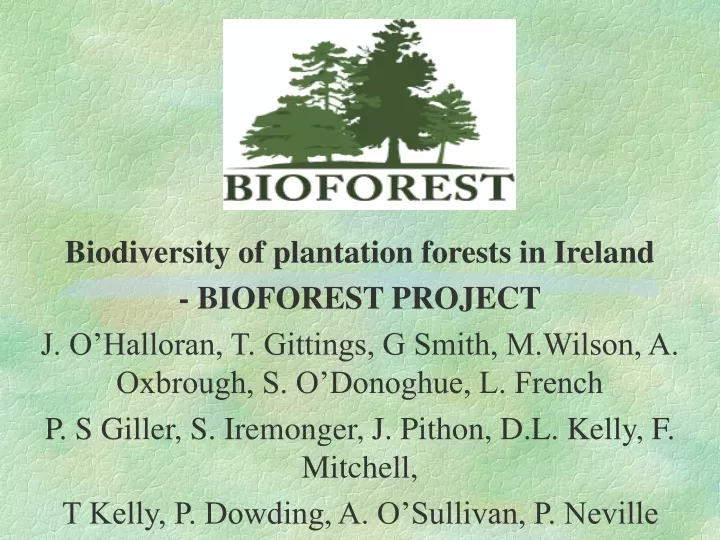 biodiversity of plantation forests in ireland
