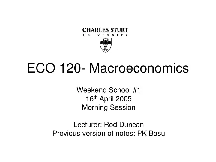 eco 120 macroeconomics
