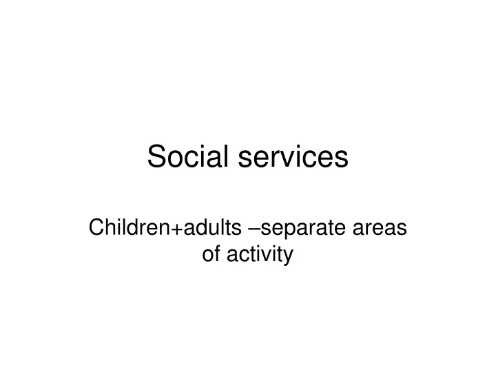 social services