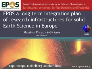 EPOS a long term integration plan of research infrastructures for solid Earth Science in Europe