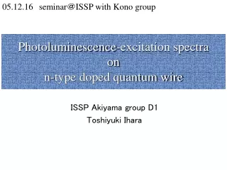 Photoluminescence-excitation spectra on n-type doped quantum wire