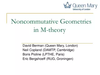 Noncommutative Geometries              in M-theory