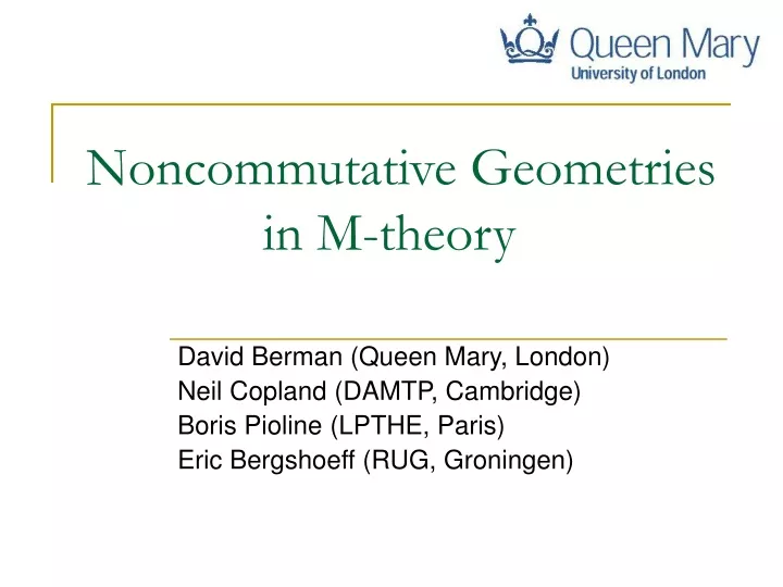 noncommutative geometries in m theory
