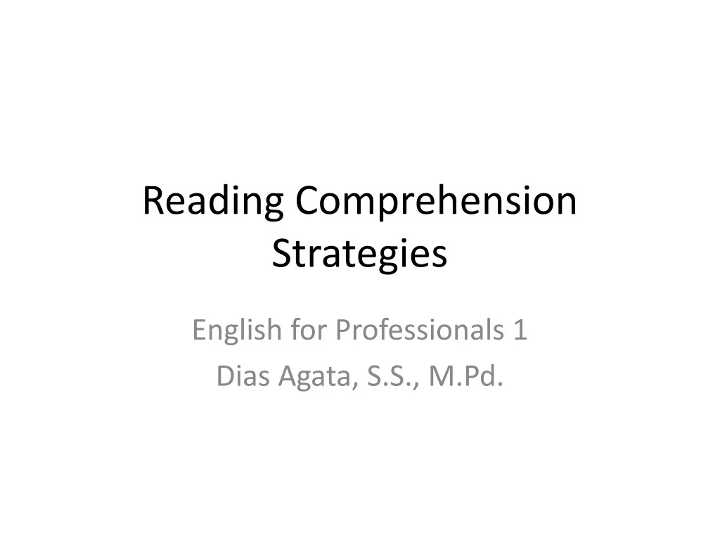 PPT - Reading Comprehension Strategies PowerPoint Presentation, free ...