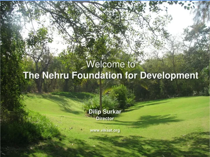 welcome to the nehru foundation for development