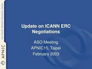 Update on ICANN ERC Negotiations