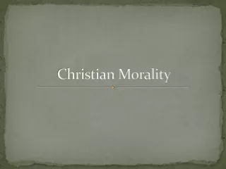 Christian Morality