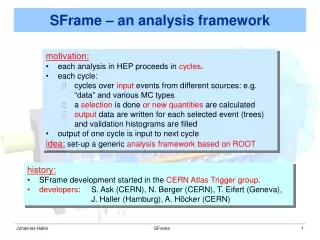 SFrame – an analysis framework