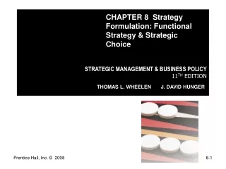 STRATEGIC MANAGEMENT &amp; BUSINESS POLICY 11 TH  EDITION