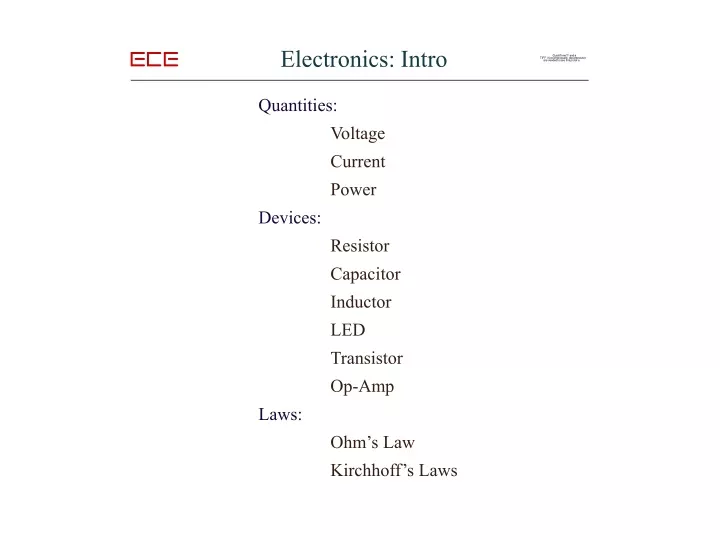 electronics intro