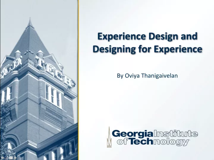 experience design and designing for experience