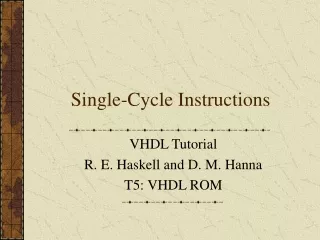 Single-Cycle Instructions