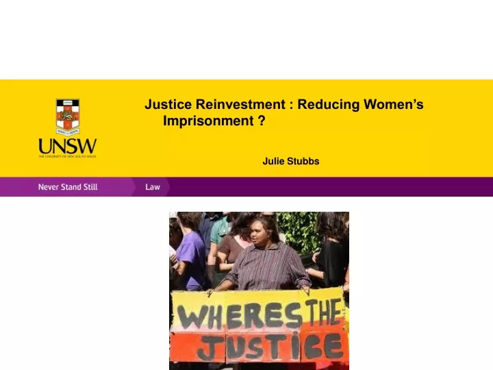 justice reinvestment reducing women s imprisonment