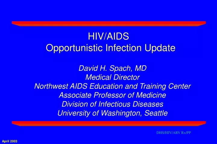 hiv aids opportunistic infection update david