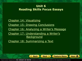 Unit 6 Reading Skills Focus Essays