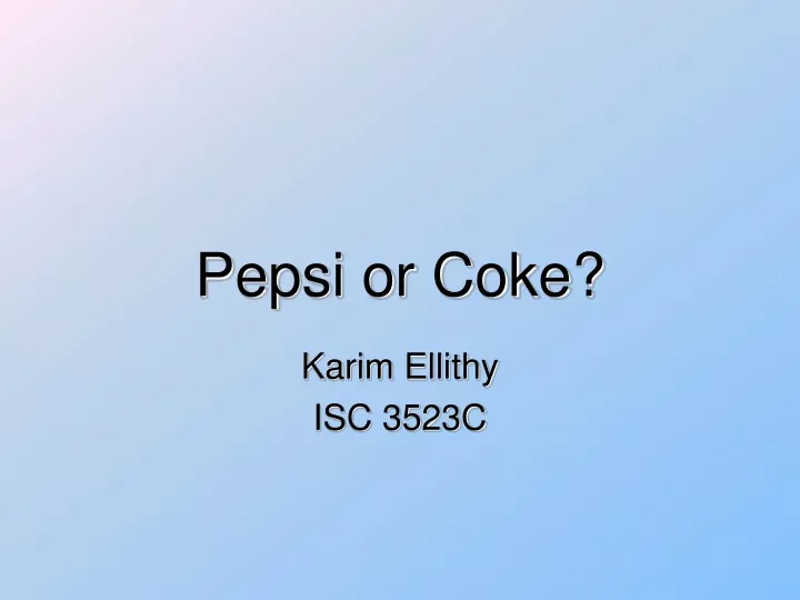 pepsi or coke