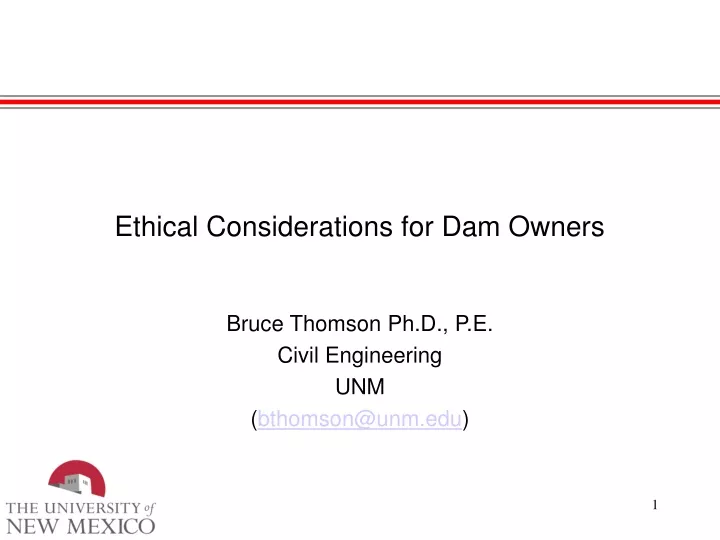 ethical considerations for dam owners