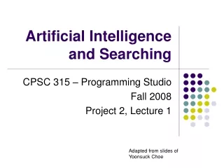 Artificial Intelligence and Searching