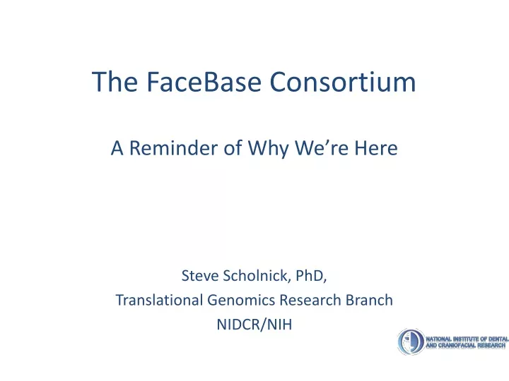 the facebase consortium