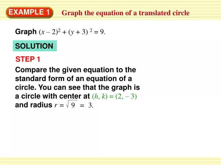 compare the given equation to the standard form