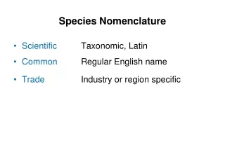 Species Nomenclature