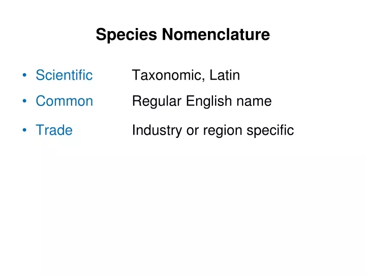 species nomenclature