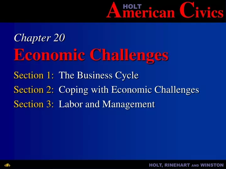 chapter 20 economic challenges