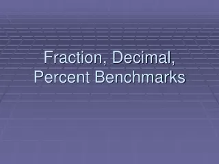 fraction decimal percent benchmarks